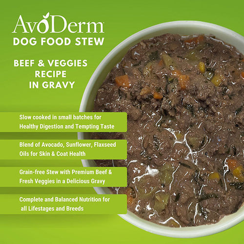 AvoDerm® Dog Food Stew Beef & Veggies Recipe In Gravy (13 oz)