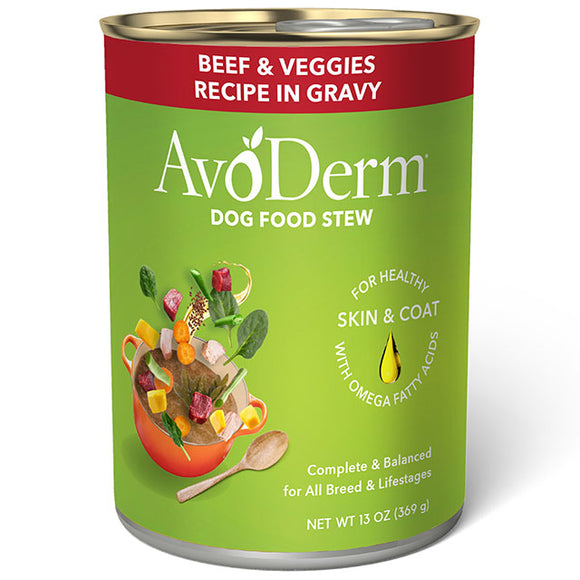 AvoDerm® Dog Food Stew Beef & Veggies Recipe In Gravy (13 oz)