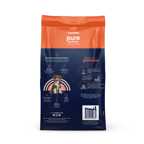 Canidae PURE with Wholesome Grains, Limited Ingredient Dry Dog Food, Beef and Barley (4 Lb.)