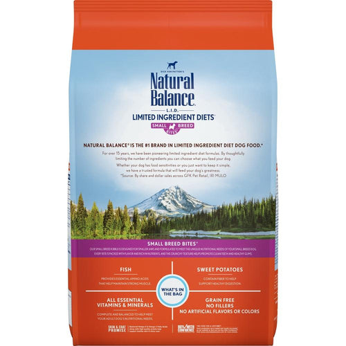 Natural Balance L.I.D. Limited Ingredient Diets Adult Maintenance Sweet Potato and Fish Small Breed Bites Dry Dog Food