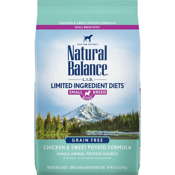 Natural Balance L.I.D. Limited Ingredient Diets Grain Free Adult Sweet Potato and Chicken Small Breed Bites Dry Dog Food