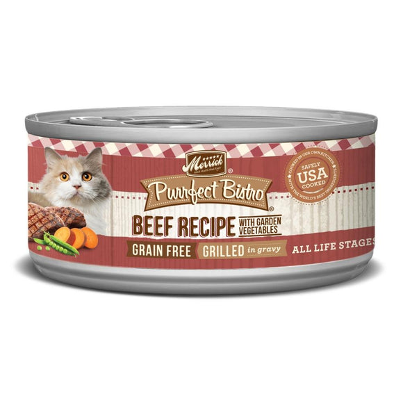 Merrick Purrfect Bistro Grain Free Grilled Beef & Vegetables Recipe Canned Cat Food