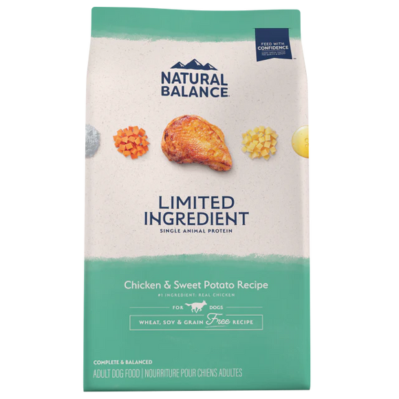 Natural Balance Limited Ingredient Diet Grain Free Chicken & Sweet Potato Recipe Dry Dog Food (4 Lb)