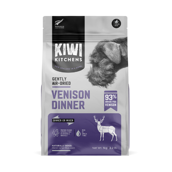 Kiwi Kitchens Gently Air Dried Venison Dinner Dog Food (17.5 oz)