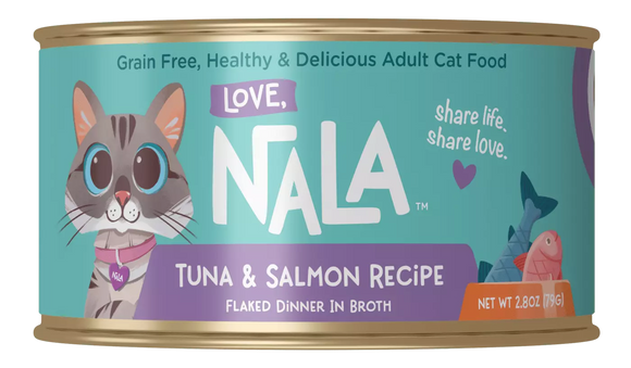 Love Nala Tuna & Salmon Recipe Flaked Dinner In Broth Adult Cat Food