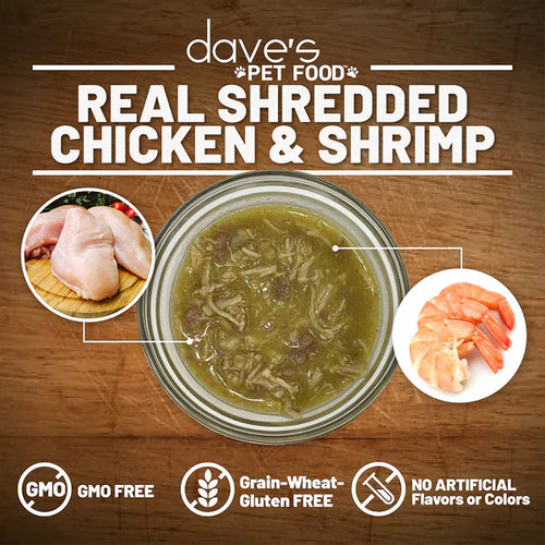 Dave's Shredded Chicken & Shrimp Dinner in Gravy Cat Food