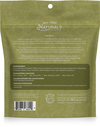 Dog Treat Naturals Duck & Apple Superfood Sticks Dog Treats