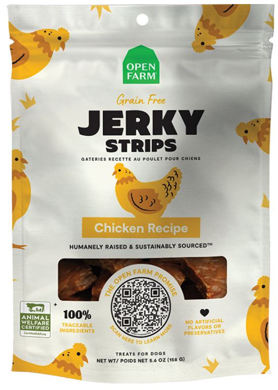 Open Farm Grain-Free Chicken Jerky Strips Dog Treats (5.6 Oz)