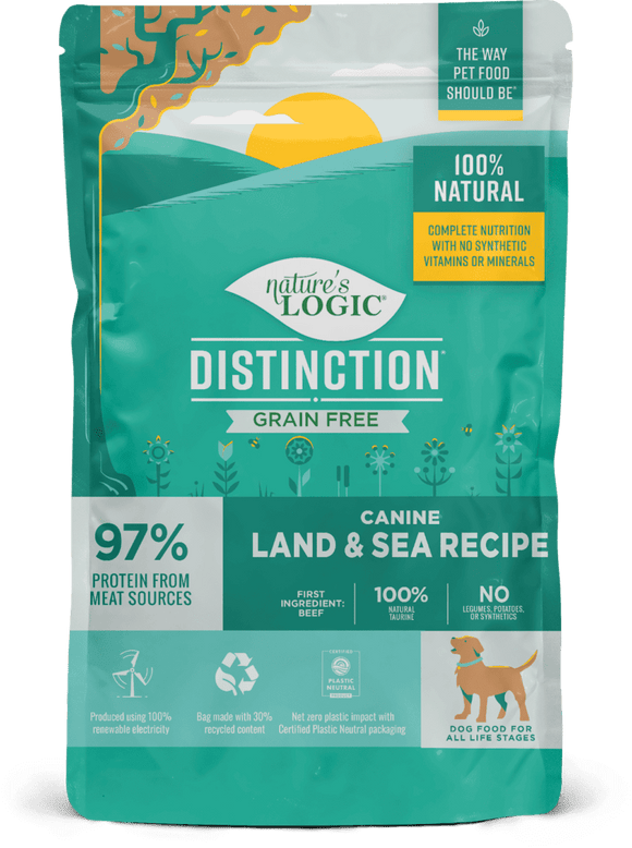 Nature’s Logic Distinction Grain Free Canine Land and Sea Recipe Dry Dog Food (24 LB)