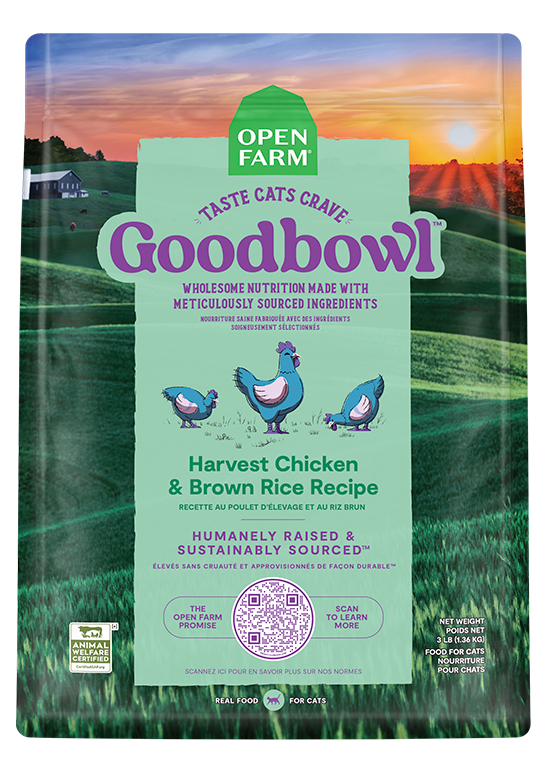 Open Farm Goodbowl™ Harvest Chicken & Brown Rice Recipe for Cats (3 Lb)