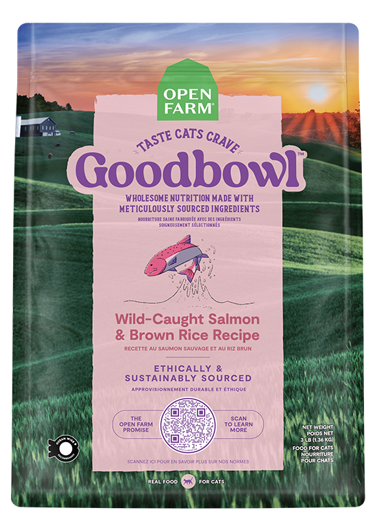 Open Farm Goodbowl™ Wild-Caught Salmon & Brown Rice Recipe for Cats (3 Lb)