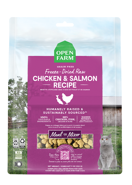 Open Farm Chicken & Salmon Freeze Dried Raw Cat Food (9 oz)