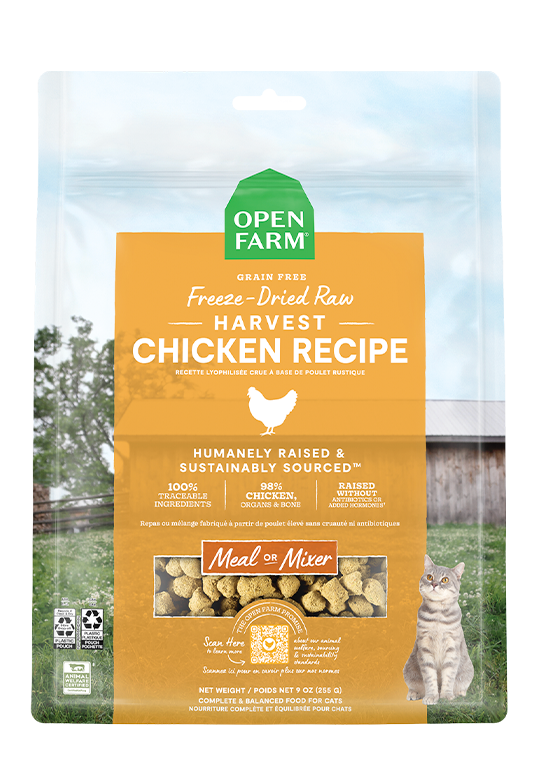 Open Farm Harvest Chicken Freeze Dried Raw Cat Food (9 oz)