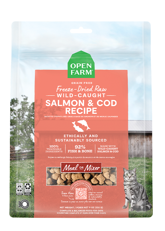 Open Farm Wild-Caught Salmon & Cod Freeze Dried Raw Cat Food (9 oz)