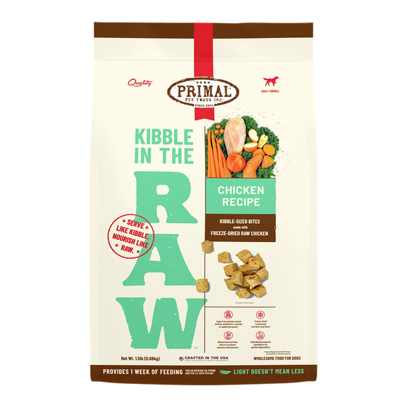 Primal Pet Foods Kibble in the Raw Chicken Recipe for Dogs (9 LB)