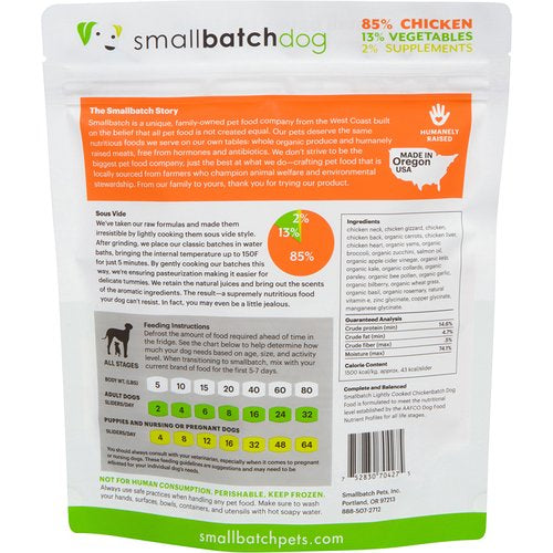 Smallbatch Chickenbatch Lightly Cooked Dog Food (5 lb)