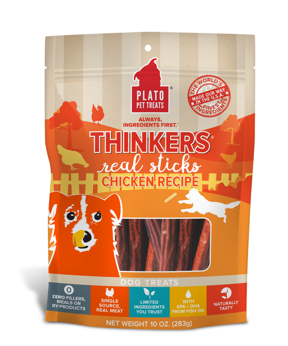 Plato Thinkers Chicken Meat Stick Dog Treats