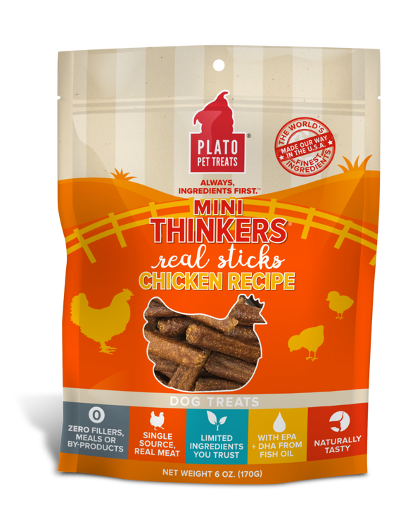 Plato Mini Thinkers Chicken Meat Stick Dog Treats