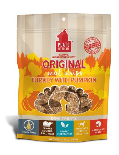 Plato Real Strips Turkey With Pumpkin Meat Bar Dog Treats (3 Oz)