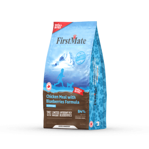 FirstMate Pet Foods Limited Ingredient Chicken Meal with Blueberries Formula Small Bites Dry Dog Food (4 LB)