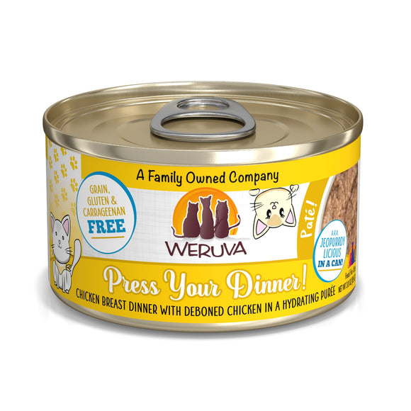 Weruva Press Your Dinner! Chicken Breast Dinner with Deboned Chicken Canned Cat Food (3-oz, Single)