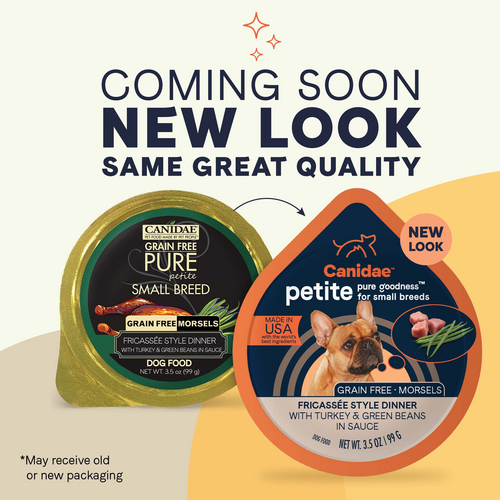 Canidae PURE Petite Grain Free, Limited Ingredient, Small Breed Wet Dog Food, Morsels Turkey and Green Beans (3.5-oz, single cup)