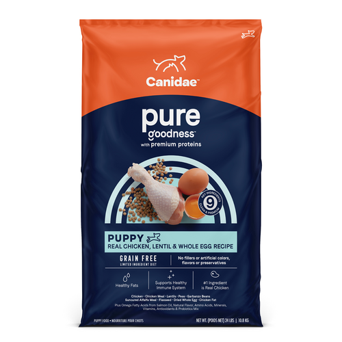 Canidae PURE Grain Free, Limited Ingredient Dry Puppy Food, Chicken, Lentil and Whole Egg (4-lb)