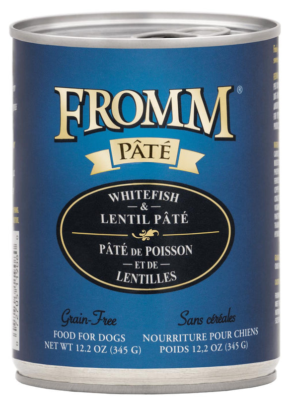 Fromm Grain-Free Whitefish & Lentil Pâté Dog Food (12.2 oz, Case of 12 Cans)