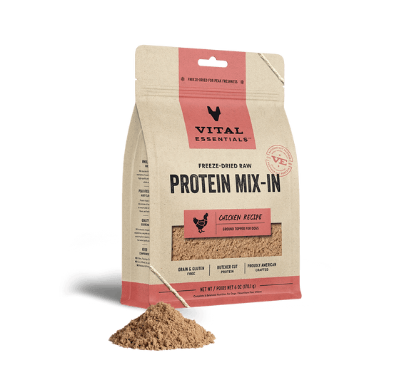 Vital Essentials Freeze-Dried Raw Protein Mix-In Chicken Recipe Ground Topper for Dogs (6 Oz)