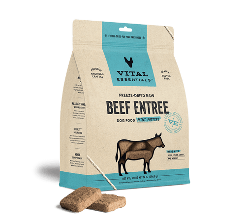 Vital Essentials Freeze-Dried Raw Beef Entrée Mini Patties Dog Food