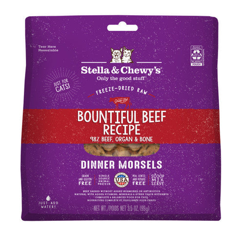 Stella & Chewy's Freeze Dried Bountiful Beef Recipe Dinner Morsels Cat Food (3.5-oz)