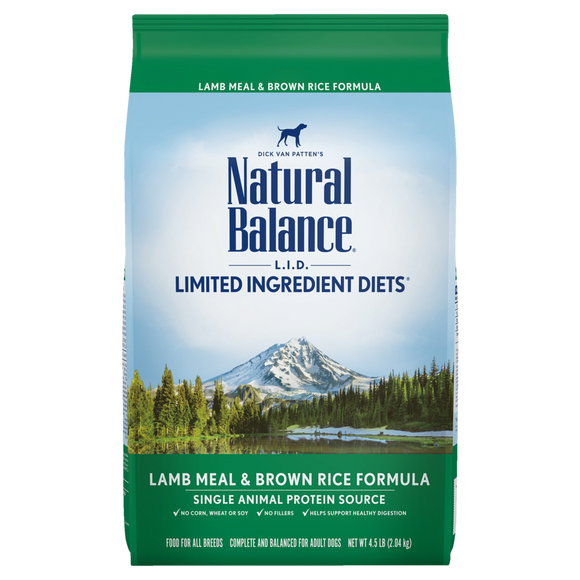 Natural Balance L.I.D. Limited Ingredient Diets Lamb Meal & Brown Rice Dry Dog Formula (4 lb)