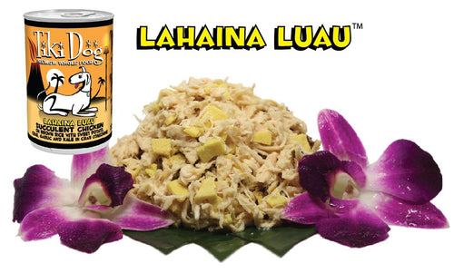 Tiki Dog Lahaina Luau Succulent Chicken on Brown Rice with Sweet Potato & Crab in a Crab Consomme Canned Dog Food