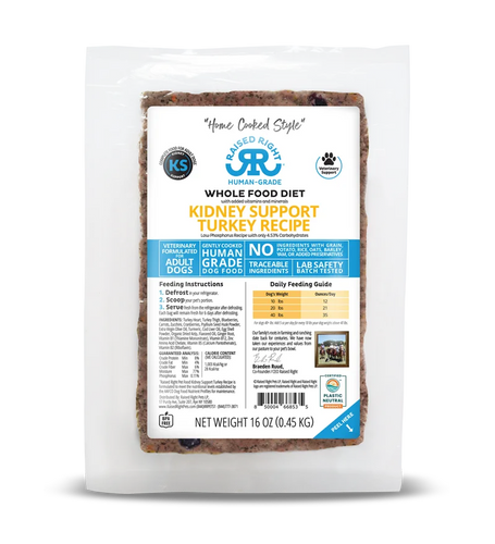 Raised Right Kidney Support Turkey Adult Dog Recipe