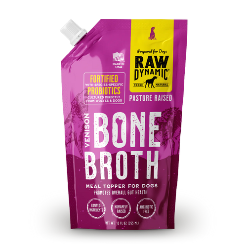 Raw Dynamic Pasture Raised Venison Bone Broth for Dogs