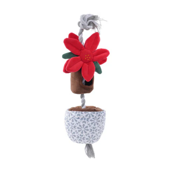 Tall Tails Holiday Poinsettia Tug & Treat Dog Toy