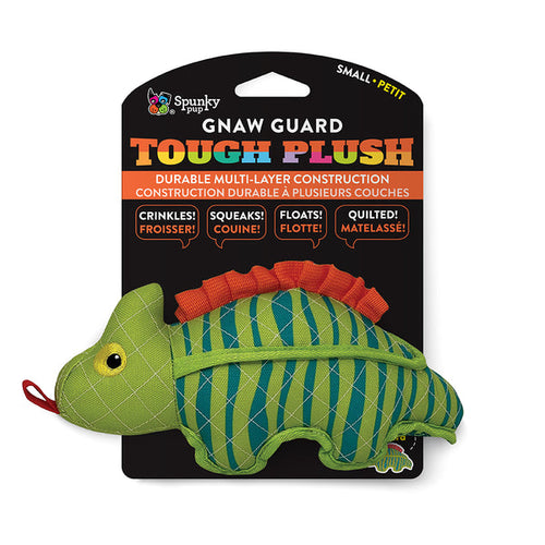 Spunky Pup Neon Tough Plush Lizard Dog Toy