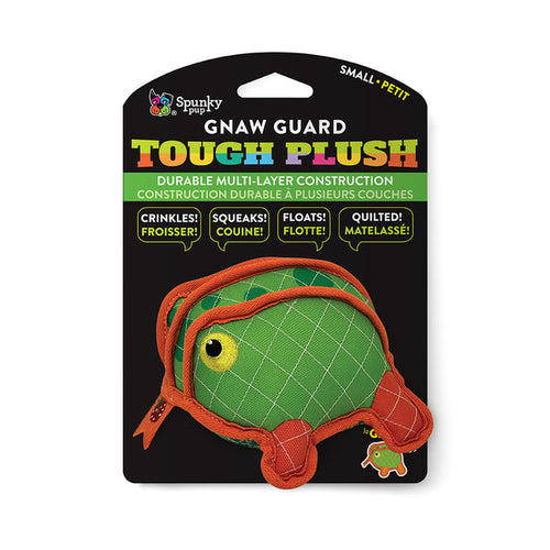 Spunky Pup Neon Tough Plush Frog Dog Toy