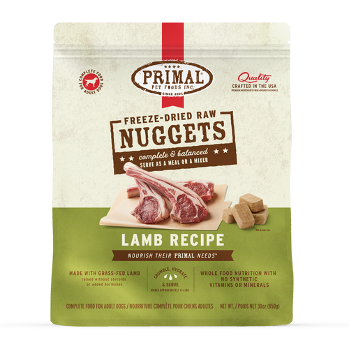 Primal Freeze-Dried Raw Nuggets Dog Food Lamb Recipe