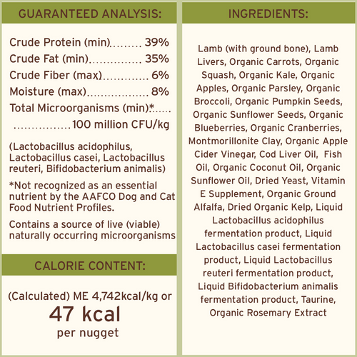 Primal Freeze-Dried Raw Nuggets Dog Food Lamb Recipe