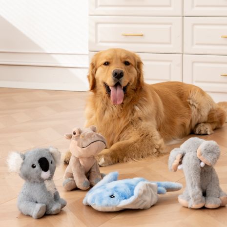 Tall Tails Hippo with Squeaker Dog Toy