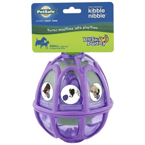 BUSY BUDDY KIBBLE NIBBLE FEEDER BALL (SMALL, PURPLE)