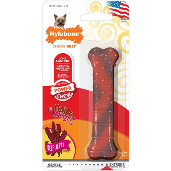 POWER CHEW FLAVOR FRENZY TEXTURED BONE (PETITE, BEEF JERKY)